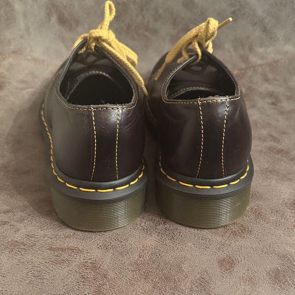 Dr. Martens Dark Brown Oxfords with Yellow Laces - Picture 4 of 5